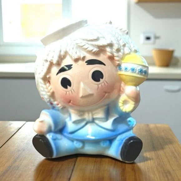 Vintage Relpo Blonde Raggedy Andy Ceramic Planter Japan Original - Picture 3 of 4